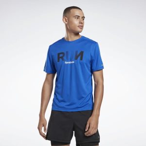 Reebok Running Essentials Graphic T Shirt Herren - Blau - DE 214-YZB